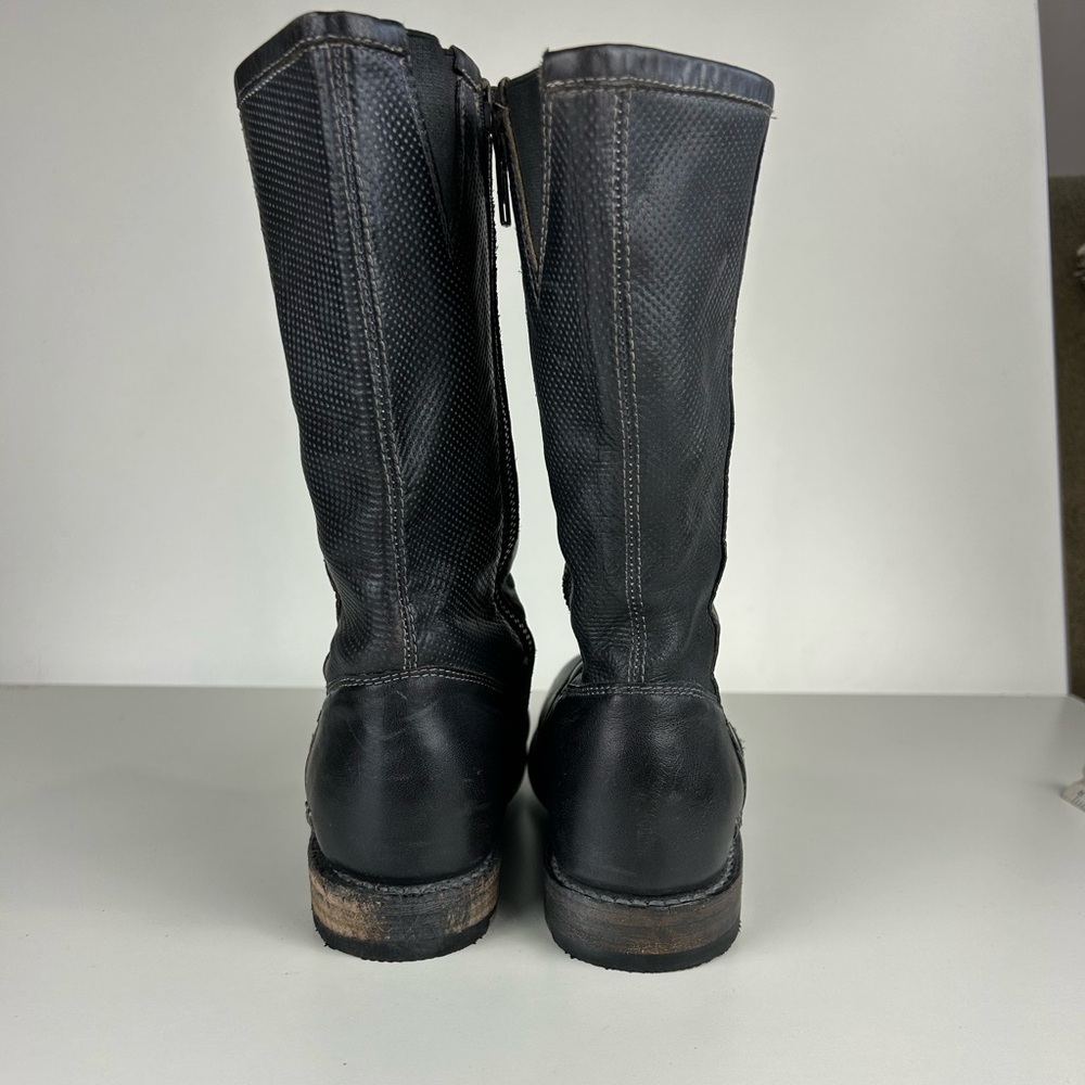 BED STU ANNETTE MOTO COMBAT DISTRESSED MID CALF LEATHER BOOTS SIZE 7 - Picture 3 of 10
